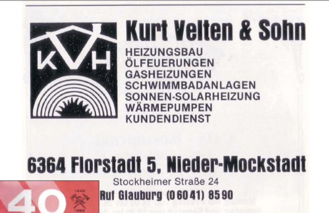 Historische Anzeige Kurt Velten & Sohn mit KVH-Logo